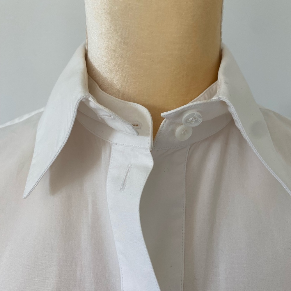 Valentino White Cotton Feather Cuffs Shirt, Italian size 38 - Picture 4 of 9